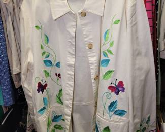 Denim and Co. butterfly embroidered jacket.