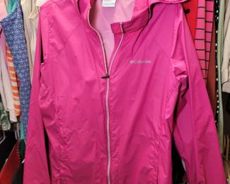 Columbia fuchsia raincoat.
