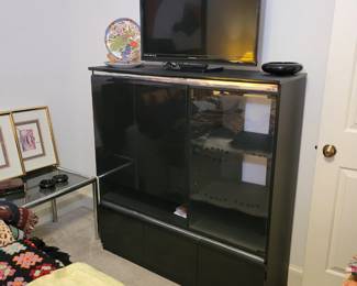 Black lacquer media center.