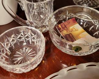 Waterford creamer and sugar bowl