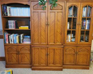 Entertainment center with bookshelves and center tv armoire