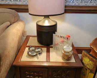 End table with ceramic inserts