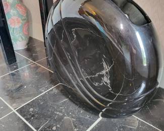 Contemporary large black vase