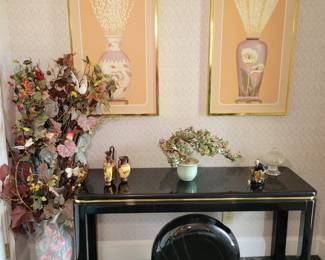 Black lacquer entry table. 