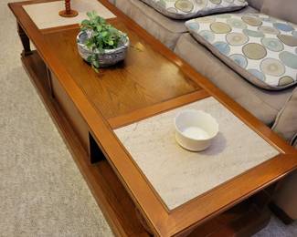 Coffee table with ceramic inserts