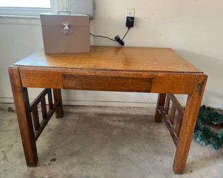All wood desk with drawer