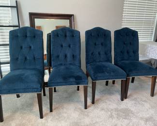 For blue velvet chairs with silver nail heads