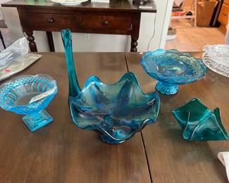 Vintage blue glassware