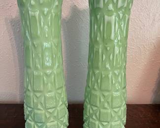 14 inch Jadite vases