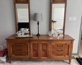 Mid-century modern dresser with two mirrors