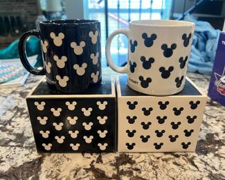 Mickey Mouse mugs with their original boxes