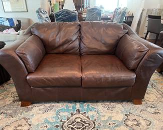 All leather loveseat