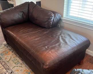 All leather chaise lounge
