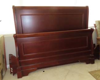 Queen size sleigh bed frame.