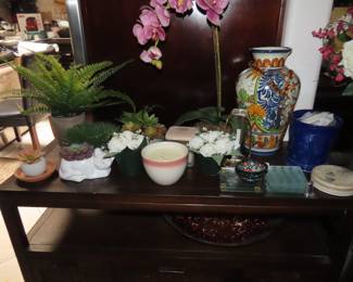 Fake succulents and orchids.