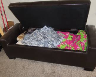 Leatherette bed bench/storage.