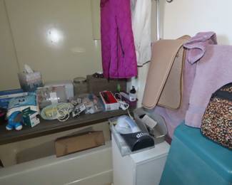 Personal hygiene items and makeup.