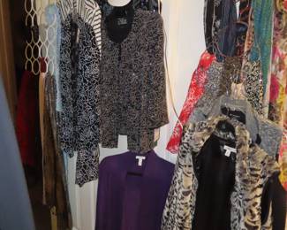 Ladies clothing sizes medium and large. Many new with tags.