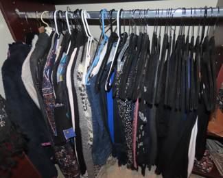 Ladies clothing sizes medium and large. Many new with tags.