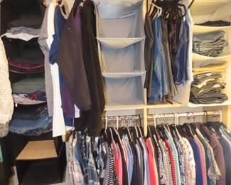 Ladies clothing sizes medium and large. Many new with tags.