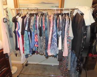 Ladies clothing sizes medium and large. Many new with tags.