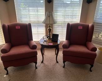 Pair of wing chairs
