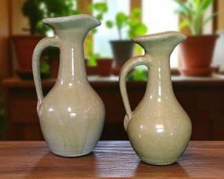 Very rare pair of Spruce Pine Pottery pitchers Spruce Pines Alabama