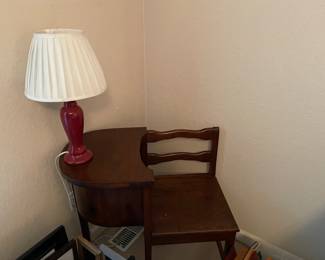 Antique telephone table and gossip bench