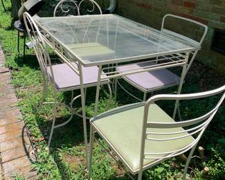 white metal table