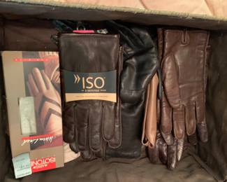 leather gloves, several new