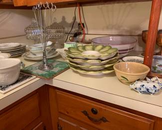 assorted serving pieces