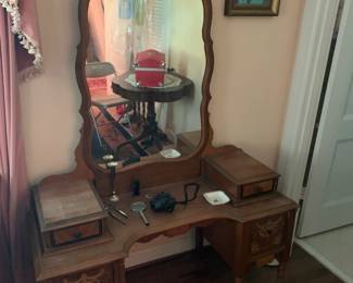 Art Deco vanity -set includes bed, night stand, dresser and vanity