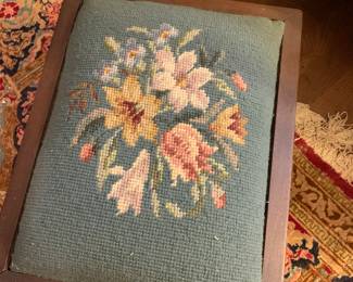 needlepoint footstool