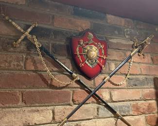 Fun sword and sheild decor