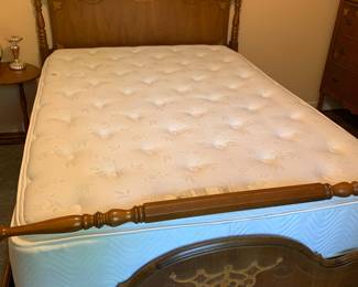 Simmons Beautyrest, full Art Deco bed, part of larger set