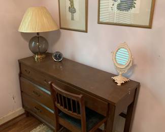 Mid-Century desk, lamp