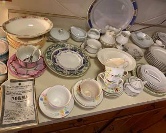 assorted serivng pieces and plates
