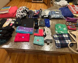 Women’s small, brand new hoodies, gloves, purses, wallets…..