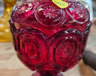 RED CANDY DISH WITH LID