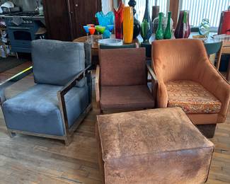 Chairs and glass