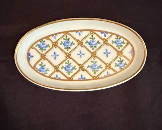 Limoges violets oval small dish mini
