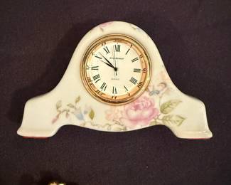 porcelain mini mantel clock