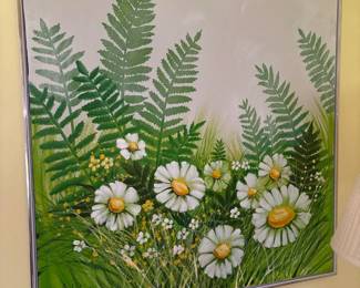 Daisy painting framed