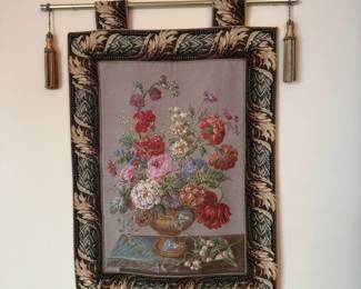 Flowers in Pot Belgian Chenille Tapestry