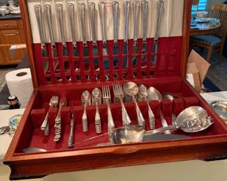 Holmes and Edwards silverware in box