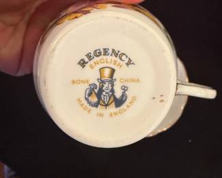 Regency English Bone China Pansy Tea Cup and Saucer