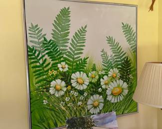 Daisy painting framed