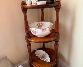 cherry wood 3 tier table buffet stand