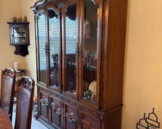 cherry wood china cabinet