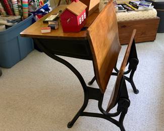 antique school desk